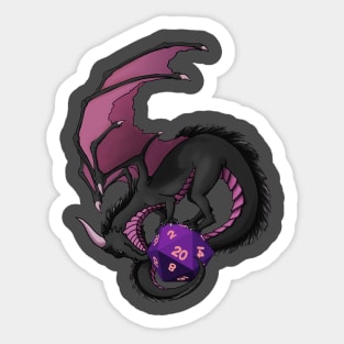 Pink Dragon and D20 Sticker